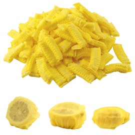 BOXOB 100 Packs Lemon Covers for Squeezing, Lemon Juice Net Lemon Wedge Bags Cheesecloth Lemon Squeeze Cloths Stretch Wraps for Lemon Halves And Wedges (Yellow)