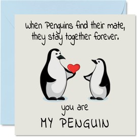 You Are My Penguin,Penguin Anniversary Card for Girlfriend Boyfriend Wife Husband Partner Friend Him Her, 5.7 x 5.7 Inch