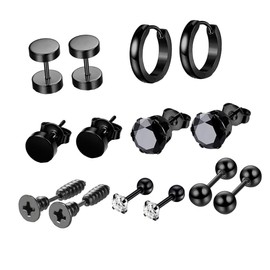 FOMIYES Pcs Men's Earring Set Fashionable Silver Helix and Steel Hoop Earrings for Fashion