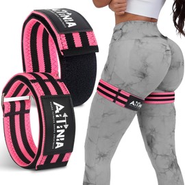 Booty Bands for Women Glutes & Hip Building, Blood Flow Restriction Bands BFR Bundle Booty Bands, Best Fabric Glute Bands Resistance Bands for Exercising Your Butt,Squat,Thigh (Lea-Stripe Pink)