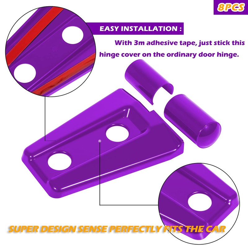 Purple Door Hinge Cover Trim Exterior Accessories for 2007-2018 Jeep