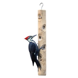Kettle Moraine Large Cedar Suet Log Feeder for Woodpeckers and Chickadees