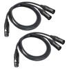HUELAU 2Pack XLR Female to Dual XLR Male Y Splitter