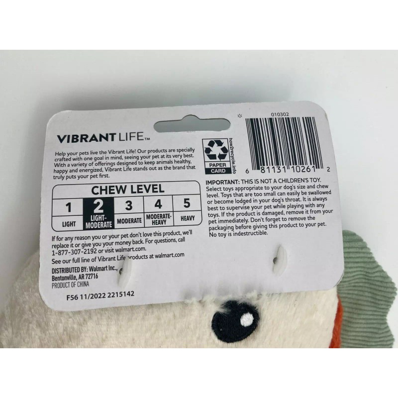 Vibrant Life Cozy Buddy Gold Fish Dog Toy - SQUEAK