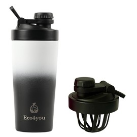 Eco4you Stainless Steel Shaker Bottle Black/White