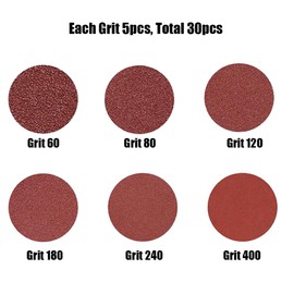 Assorted 7inch 180mm Round Sandpaper Disk Sand Sheets Grit 60/80/120/180/240/400 Hook and Loop Sanding Disc for Sander Grits 30pcs/Lot