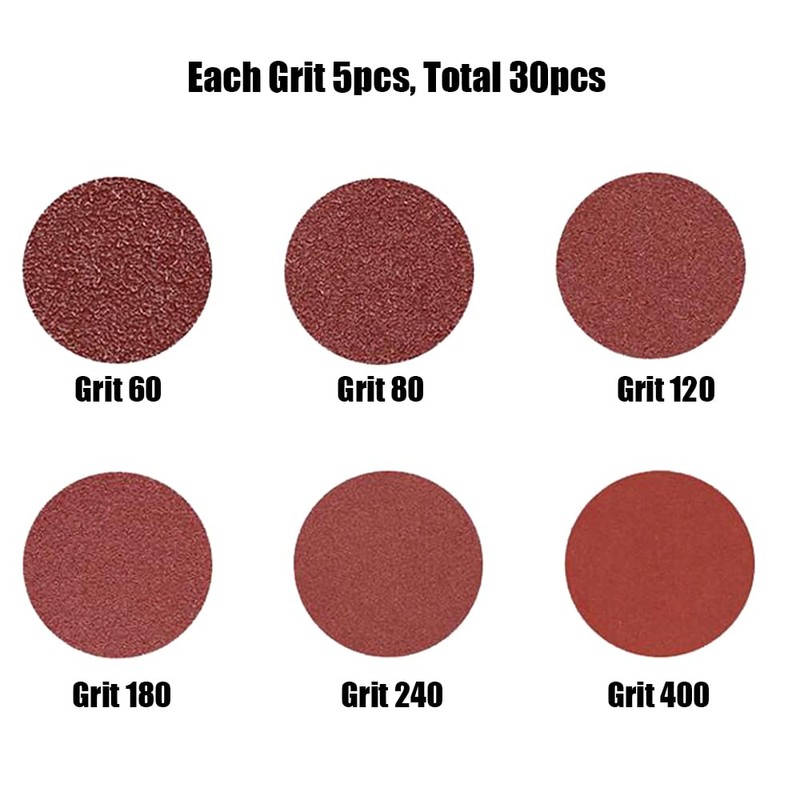 Assorted 7inch 180mm Round Sandpaper Disk Sand Sheets Grit 60/80/120/180/240/400