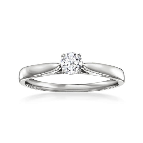 Ross-Simons 0.25 Carat Lab-Grown Diamond Solitaire Ring in Sterling Silver.