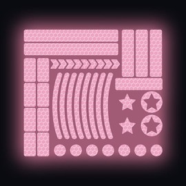 Nouiroy 42Pcs Reflective Rim Tape Bicycle Stickers Pink Car Decals Rims for Cars,Bike,Skateboard, Motorcycle Nighty Safety Warning Sticker (Pink)