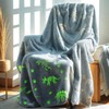 Glow in The Dark Dinosaur Blanket for Kids, Soft &