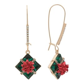 Betsey Johnson Christmas Present Dangle Earrings