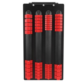 48 Piece Socket Organizer Tray 1/2 Inch X 14 Clips 3/8 Inch X 18 Clips 1/4 Inch X 16 Clips Portable Socket Rail Holder with Handle Red
