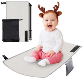 WIYETY Aeroplane Seat Extension Children: 79 x 44 cm Airplane Bed for Kids, Aeroplane Footrest Foldable Footrest Aeroplane Travel Accessories for Short Distance Air Travel (Grey)
