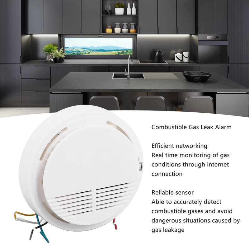 Natural Gas Detector Responsive Plastic Reliable Combustible Gas Leak Alarm