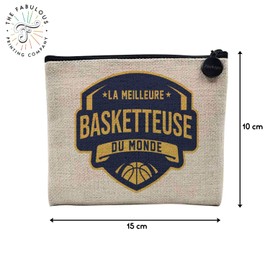 Canvas Bag - Le Best Le Meilleur du Monde Passion Work Leisure Sport Collegue Family - Linen Look Cosmetic Bag - Toiletry Bag - Purse, basketball player, Cosmetic bag