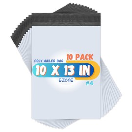 EZONE Poly Mailer Bag (10x13in,10pk) Package Bags, Strong Self-Sealing Shipping Bags for Clothes, Small Business, and Accessories Tear Resistant Waterproof Envelopes Poly Bag (#4 (10x13in), 10, Pack)