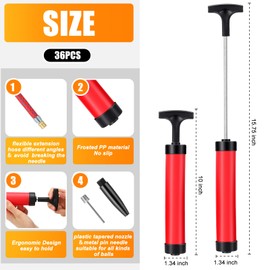 Zhehao Ball Pump Bulk Air Pump for Sports Balls Soccer Ball Pumps with Needle Extension Hose Christmas Portable Hand Pump Inflation Kit for Football Basketball Christmas OCC Shoeboxes(20 Set)