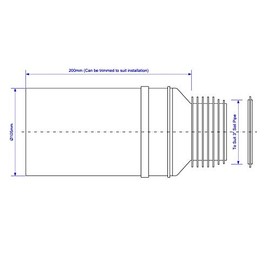 McAlpine MAC-EXTC 3"/75mm Adjustable Length Straight Extension MACFIT WC Connector