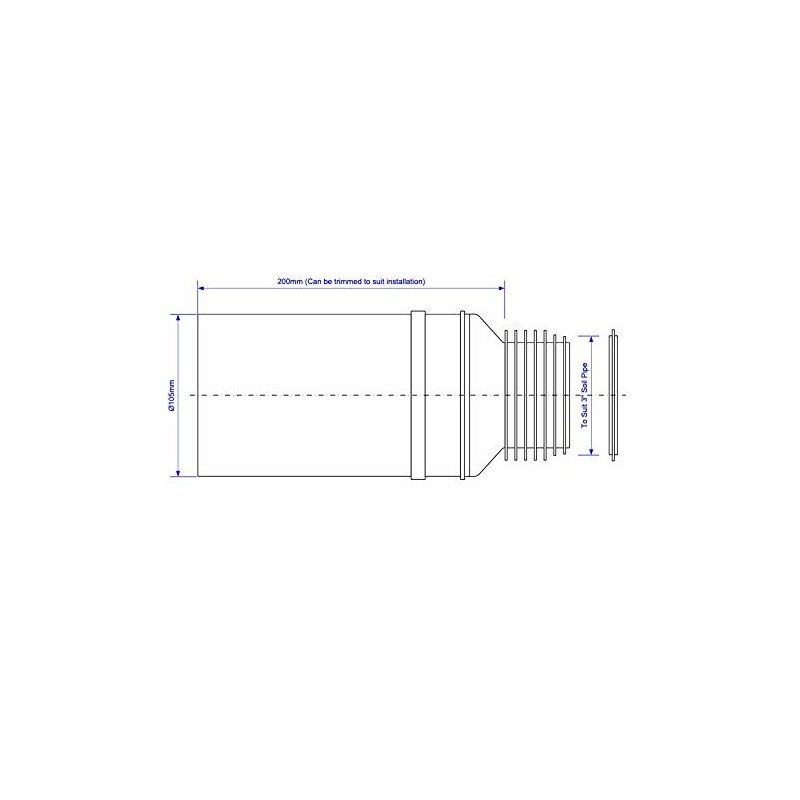 McAlpine MAC-EXTC 3"/75mm Adjustable Length Straight Extension MACFIT WC Connector