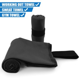 Yaozoon Microfiber Camping Towel Small Lightweight Quick Dry Towels for Gym Face Neck Body Sweat Golf Cycling Hiking (Black, 2 Pack S)