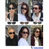 VANLINKER Polarized Retro Oval Sunglasses for Women Men Small Face