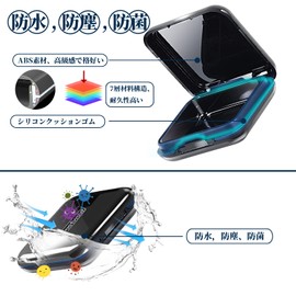 Asopetch Mouthpiece Case, Retainer Case, Denture Case, Orthodontic Box, Storage Case, Waterproof, Dustproof, Compact, Portable, For Home, Outings, Traveling (Black+Blue)