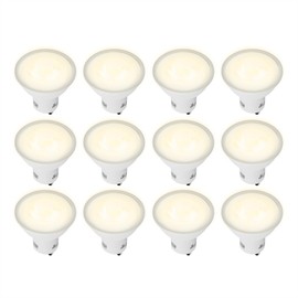 ILLUX Paquete 12 Focos LED GU10 6W, Bombillas, Luz Cálida 3000K, Atenuables, Ángulo 38 Uso Interior FL-10GU10.530x12                                  