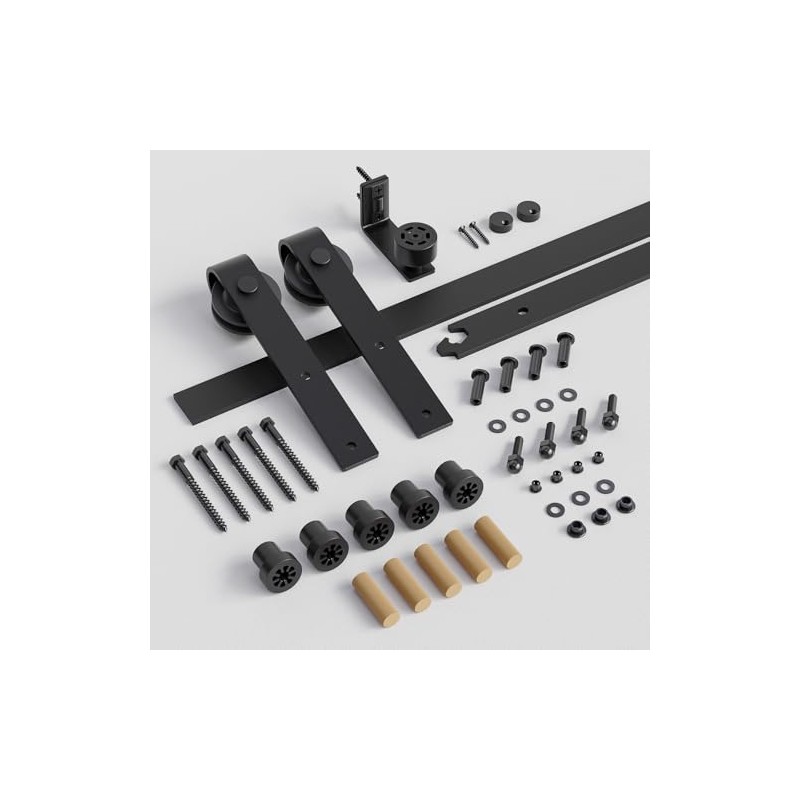 CCJH 6FT/72inch Sliding Barn Door Hardware Kit for Single Door