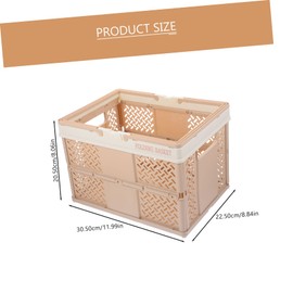 IWOWHERO Picnic Basket Portable Storage Bins Foldable Crate Stacking Basket Desktop Sundry Bin Fruit Collapsible Camping Storage Containers Picnic Home Use Sundries Organizer Wicker Lid Pp