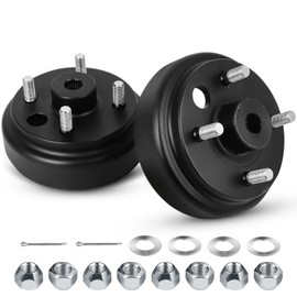 Golf Cart Brake Drum Hub Assembly for EZGO TXT 1982-up Electric Vehicles and 1982-1993 2-Cycle Gas Vehicles, 24 Tooth Star Spline Drums, Replace OEM# 19186G1P 19186-G1, 2 Pcs