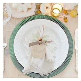 Factory Direct Craft Dozen 15" Square Linen Cloth Napkins with Fringe Edges | 12 Pieces…