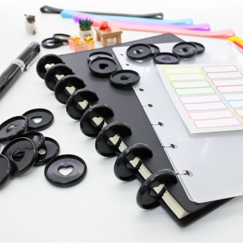 ITSYHPRO 100pcs Discbound Discs Plastic Expander Binder Rings Disc Planner