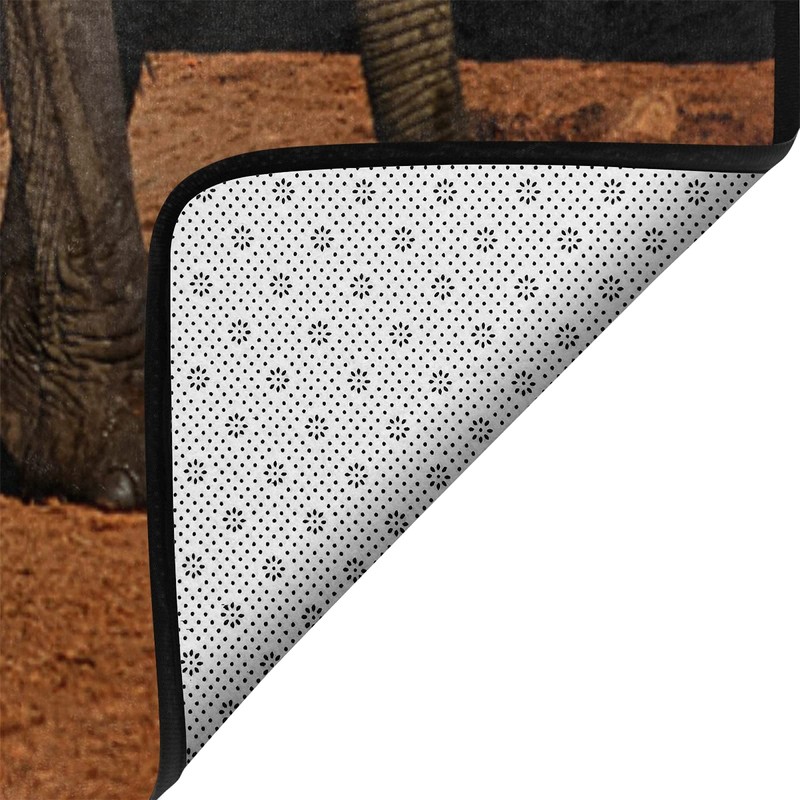 9CH African Elephant Sunset Area Rug, Non-Slip African Rugs for