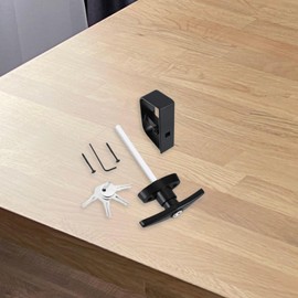 MagiDeal Shed Door Latch T-Handle Lock Set with Screws Replacement Hardware for Garage Door Simple Assembly, 11.4cm Stem