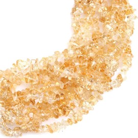 HAAMIIQII 5-8mm Natural Citrine Chips Beads Crystal Irregular Chip Stones Loose Gemstone Beads for Jewelry Making Strand 30 Inch