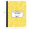 EPI Wide Ruled Marble Composition Notebook, Yellow, 100 Sheet, 4-Pack