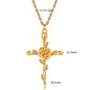 APMUTSS Cross Necklace for Women, Dainty Birth Flower Necklace 18K
