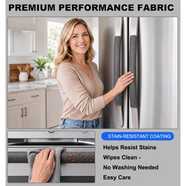 NEYARO Refrigerator Door Handle Covers, 5 PCS, Non-Slip Performance Appliance Handle Covers, Keep Kitchen Clean, Fridge Microwave Oven Dishwasher Door Handle Protectors Kitchen Decor (Carbon Black)