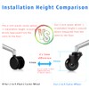Hirate 2" Office Chair Casters Wheel with 3/8"-16UNC Threaded Stem