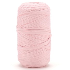 350g Crochet Yarn,Yarn for Crocheting,Thick Knitting Yarn,Elastic Fabric Cloth T Shirt Yarn, Spaghetti Yarn Soft Yarn for Hand DIY Dolls Bags Basket Cushion Crocheting Projects-Pink