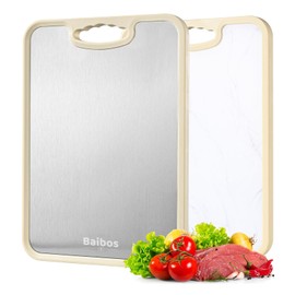 Titanium Cutting Board, Food Grade Cutting Board for Kitchen, Double Sided for Chopping Meat/Vegetables, Pure Titanium/PP, Easy to Clean, 16.5”×11.8”