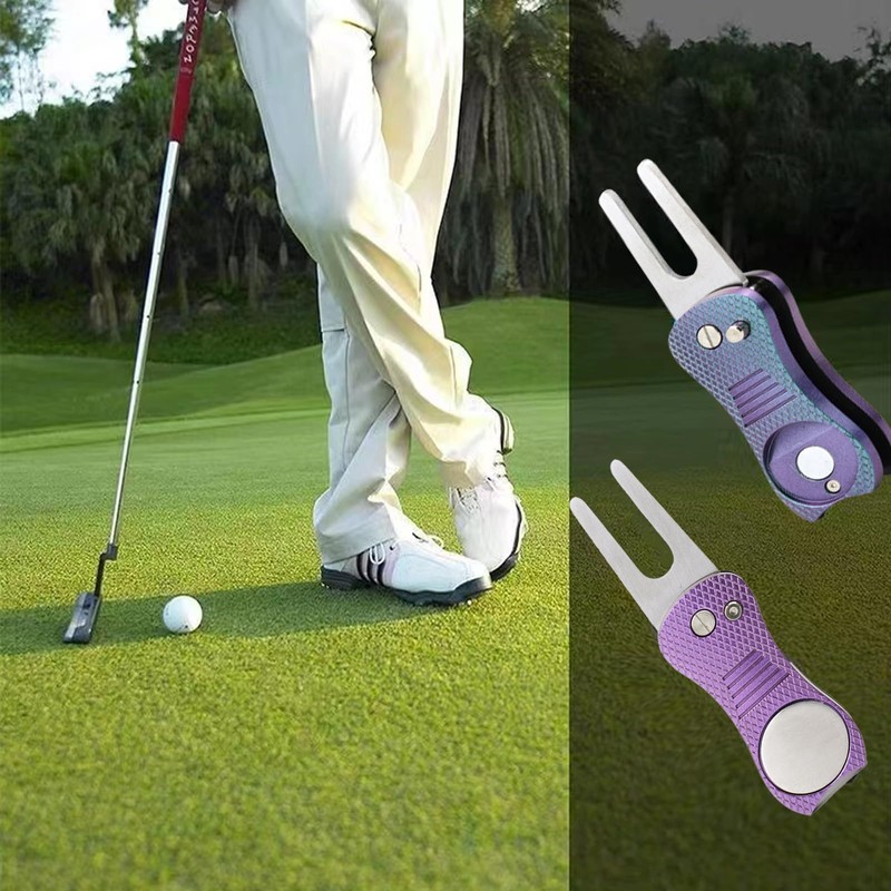 Golf Divot Repair Tool - All-Metal Golf Accessories | Foldable