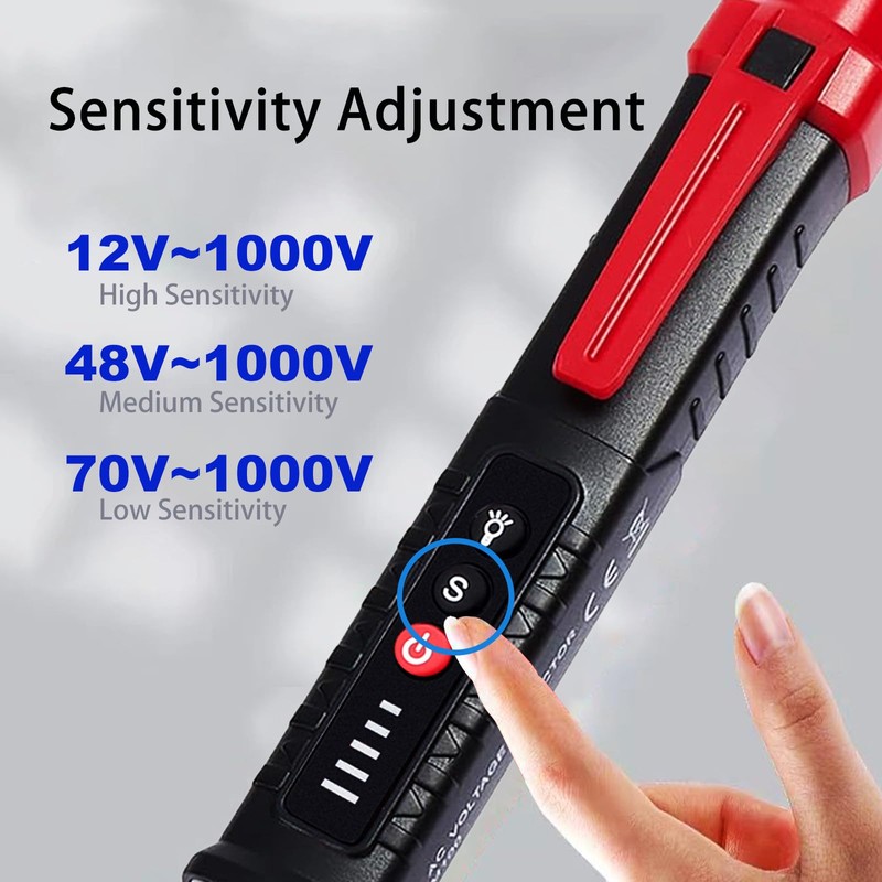 MXCOIRTP Voltage Tester, Non-Contact Voltage Detector, Electrical Tester, 3 Ranges