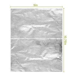 Biocean 200 Pre-Cut Aluminum Foil Sheets, 9" x 10.75" Pop-Up Foil Sheets for Restaurant Use, Disposable Food Wrapping for Burritos, Hot Dogs, and Sandwiches
