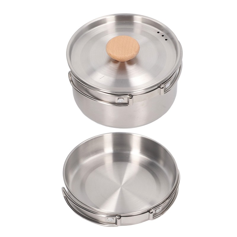 Cooking Pot and Pan Set 304 Stainless Steel Portable Camping