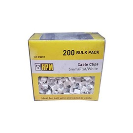 HPM DQ201 5mm White Cable Clips Accessory - Cable Clips Flat Type Pack of 200 5mm White
