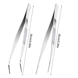 Dokpav 2pzs Pinzas de Cocina, Pinzas de Precisión Para Chef, Pinza Acero Inoxidable Emplatar Decoracion, Restaurante Accesorio Cafeteria Cocina Para Prepara Alimentos