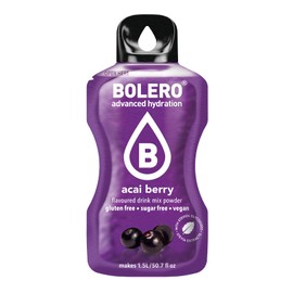BOLERO – Acai Berry Flavored, Sugar Free and Low Calorie Powdered Drink Mix, Makes 1/2 Gallon for Strong Flavor or 1 Gallon for Mild Flavor, 12 Large Sachets - Europe's Favorite Drink Mix