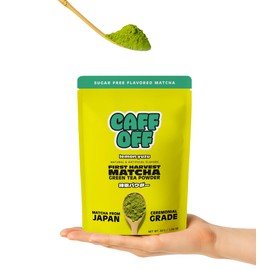 Caff Off Caffeine Lemon Matcha Green Tea Powder From Japan - 1.06 oz / 30 g - Ceremonial Grade & Sugar Free - No Fillers or Milk Powders - Tested For Heavy Metals & Radiation - First Harvest & Shade Grown Matcha Powder