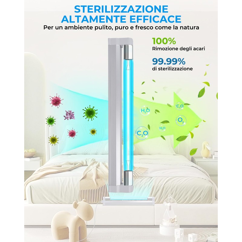 BrightArk 8W Lampada UVC germicida con ozono Lampada Sanificante da